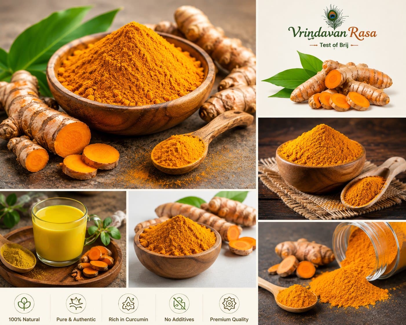 Vrindavan Rasa Premium Turmeric Powder (Haldi) 100g